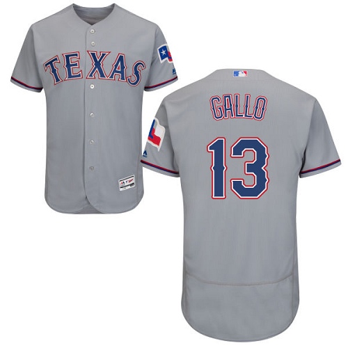 Rangers #13 Joey Gallo Grey Flexbase Authentic Collection Stitched MLB Jersey